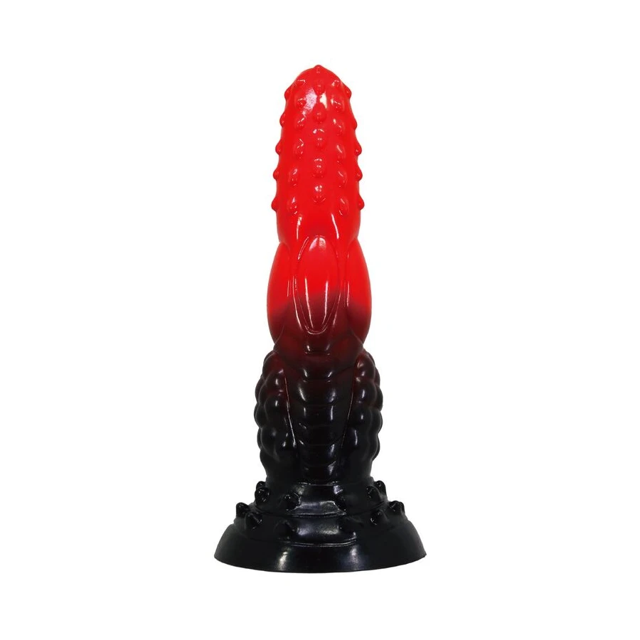 POWER MONSTERS - FIRE DRAGON FANTASY DILDO WITH SUCTION CUP 24.5 CM Ø 5.8 CM RED  BLACK